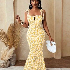 Floral Yellow Maxi Dress